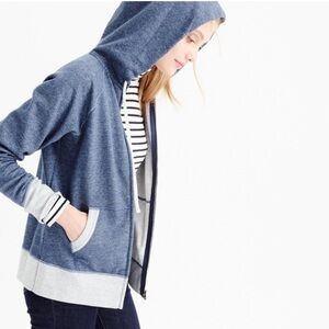 J. CREW WEEKEND ZIP HOODIE Navy and Gray